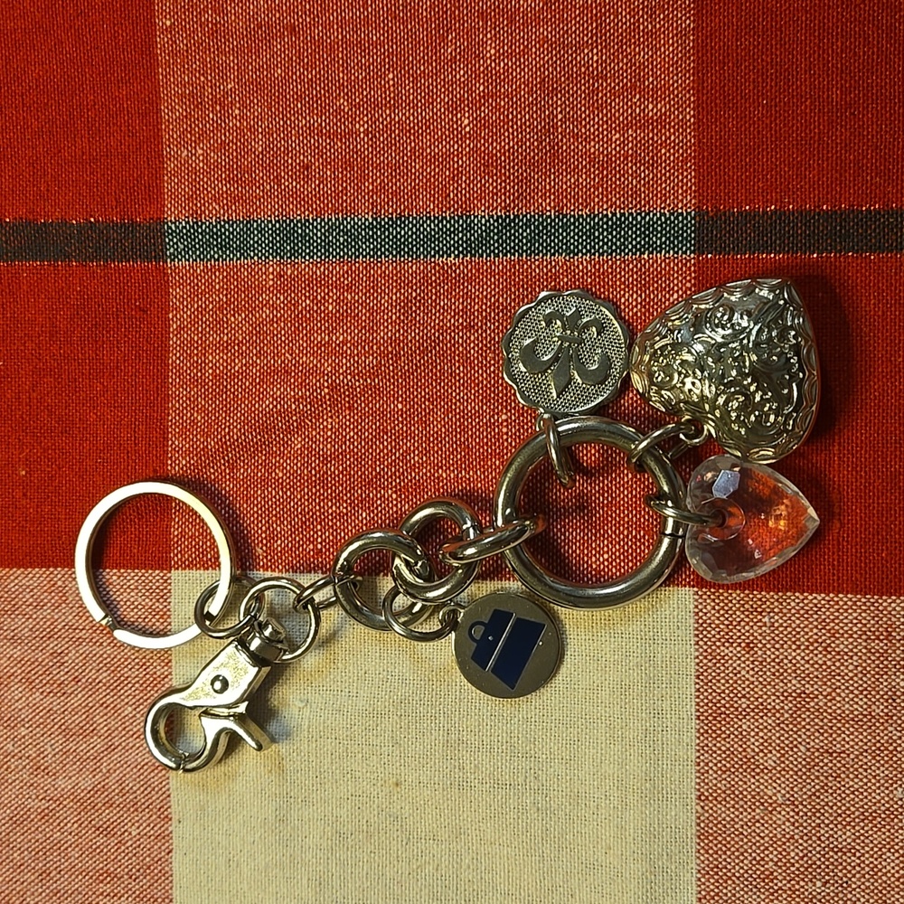 Kathy Van Zeeland Silver Heart Charm Key Holder